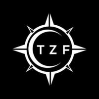 TZF abstract technology logo design on Black background. TZF creative initials letter logo concept. vector