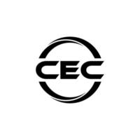 CEC letter logo design in illustration. Vector logo, calligraphy designs for logo, Poster, Invitation, etc.