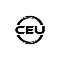 CEU letter logo design in illustration. Vector logo, calligraphy designs for logo, Poster, Invitation, etc.