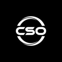 CSO letter logo design in illustration. Vector logo, calligraphy designs for logo, Poster, Invitation, etc.