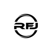 RFJ letter logo design in illustration. Vector logo, calligraphy designs for logo, Poster, Invitation, etc.