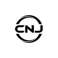 CNJ letter logo design in illustration. Vector logo, calligraphy designs for logo, Poster, Invitation, etc.