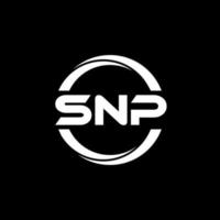 SNP letter logo design in illustration. Vector logo, calligraphy designs for logo, Poster, Invitation, etc.