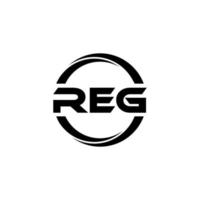 REG letter logo design in illustration. Vector logo, calligraphy designs for logo, Poster, Invitation, etc.