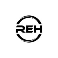REH letter logo design in illustration. Vector logo, calligraphy designs for logo, Poster, Invitation, etc.