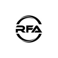 diseño de logotipo de letra rfa en ilustración. logotipo vectorial, diseños de caligrafía para logotipo, afiche, invitación, etc. vector