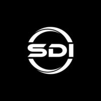 SDI letter logo design in illustration. Vector logo, calligraphy designs for logo, Poster, Invitation, etc.