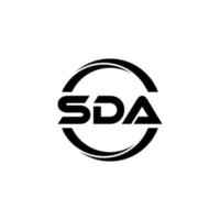 SDA letter logo design in illustration. Vector logo, calligraphy designs for logo, Poster, Invitation, etc.