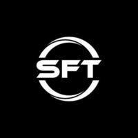 diseño de logotipo de letra sft en ilustración. logotipo vectorial, diseños de caligrafía para logotipo, afiche, invitación, etc. vector