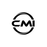 CMI letter logo design in illustration. Vector logo, calligraphy designs for logo, Poster, Invitation, etc.