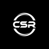 CSR letter logo design in illustration. Vector logo, calligraphy designs for logo, Poster, Invitation, etc.