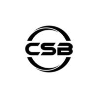 CSB letter logo design in illustration. Vector logo, calligraphy designs for logo, Poster, Invitation, etc.