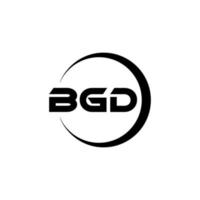 diseño de logotipo de letra bgd en ilustración. logotipo vectorial, diseños de caligrafía para logotipo, afiche, invitación, etc. vector