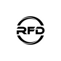 RFD letter logo design in illustration. Vector logo, calligraphy designs for logo, Poster, Invitation, etc.