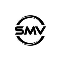 SMV letter logo design in illustration. Vector logo, calligraphy designs for logo, Poster, Invitation, etc.