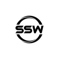 diseño del logotipo de la letra ssw en la ilustración. logotipo vectorial, diseños de caligrafía para logotipo, afiche, invitación, etc. vector