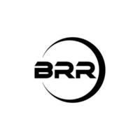 BRR letter logo design in illustration. Vector logo, calligraphy designs for logo, Poster, Invitation, etc.
