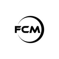 FCM letter logo design in illustration. Vector logo, calligraphy designs for logo, Poster, Invitation, etc.