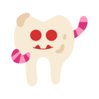 monstro dental com verme png