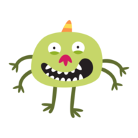 monstruo verde de dibujos animados con cuatro manos png