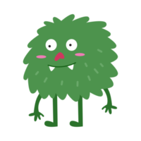 sourire dessin animé monstre vert png