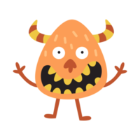 desenho de monstro de sorriso com chifre png