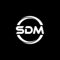 SDM letter logo design in illustration. Vector logo, calligraphy designs for logo, Poster, Invitation, etc.