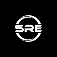 SRE letter logo design in illustration. Vector logo, calligraphy designs for logo, Poster, Invitation, etc.