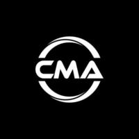 CMA letter logo design in illustration. Vector logo, calligraphy designs for logo, Poster, Invitation, etc.