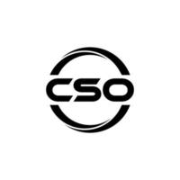 CSO letter logo design in illustration. Vector logo, calligraphy designs for logo, Poster, Invitation, etc.