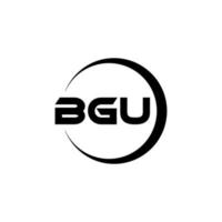 BGU letter logo design in illustration. Vector logo, calligraphy designs for logo, Poster, Invitation, etc.