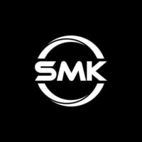 SMK letter logo design in illustration. Vector logo, calligraphy designs for logo, Poster, Invitation, etc.