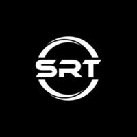 SRT letter logo design in illustration. Vector logo, calligraphy designs for logo, Poster, Invitation, etc.