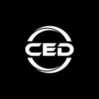 diseño de logotipo de letra ced en ilustración. logotipo vectorial, diseños de caligrafía para logotipo, afiche, invitación, etc. vector