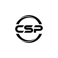 CSP letter logo design in illustration. Vector logo, calligraphy designs for logo, Poster, Invitation, etc.