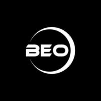 BEO letter logo design in illustration. Vector logo, calligraphy designs for logo, Poster, Invitation, etc.