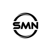 SMN letter logo design in illustration. Vector logo, calligraphy designs for logo, Poster, Invitation, etc.