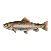 trout fish water color sketch line art png