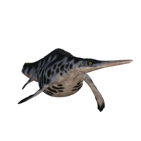 dinossauro hupehsuchus isolado renderização 3d png