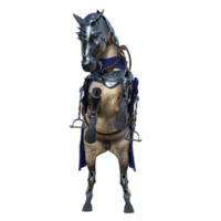 caballero caballo aislado 3d render png