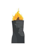 Metal burning barrel. Bonfire in a barrel. Isolated. Vector. vector