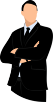 silhouette of businessman standing with folded arms png