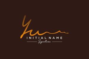 Initial YU signature logo template vector. Hand drawn Calligraphy lettering Vector illustration.