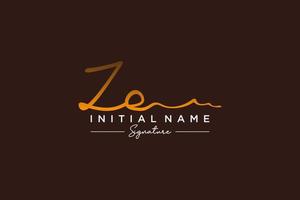 Initial ZE signature logo template vector. Hand drawn Calligraphy lettering Vector illustration.