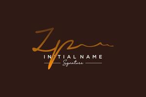 Initial ZP signature logo template vector. Hand drawn Calligraphy lettering Vector illustration.