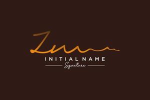 Initial ZM signature logo template vector. Hand drawn Calligraphy lettering Vector illustration.