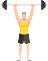 Man lifting weights exercise png