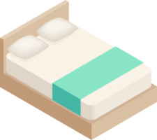 ilustrações isométricas de cama png