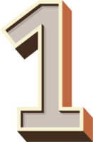 numero retrò colore stile png