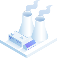Nuclear power plant isometric png